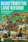 Buchtitel: "Redistributive Land Reform: Challenging Inequality in the 21st Century". Illustration von Landarbeitern und Landschaften.