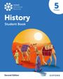 Text: "History Student Book, Second Edition, Primary, 5".  
Illustration: Kamele mit Führern in einer Wüstenlandschaft.