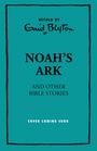 Text: "Retold by Enid Blyton, Noah's Ark and Other Bible Stories, Cover Coming Soon." Türkiser Hintergrund, schlichte Gestaltung.