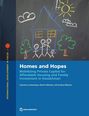 "Homes and Hopes" zeigt Kreidezeichnung mit Haus, Familie, Sonne, Bäumen und Wolken. Logo der World Bank Group.