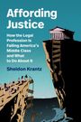 "Affording Justice" von Sheldon Krantz. Illustration: Menschen auf Brücke, die zu griechischem Tempel führt, Leitern unterbrochen.