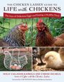 "The Chicken Ladies' Guide to Life with Chickens," oben Hühner, unten ein Drahtkorb mit Eiern, rechts ein Küken.