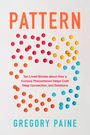 „PATTERN“ in Orange, darunter Text über Geschichten und Verbindungen, mit bunten Punkten dekoriert. Autor: Greg Paine.