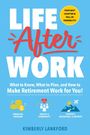 „LIFE After WORK“ in großen Buchstaben, darunter Symbole für finanzielle Freiheit, Gesundheit und Abenteuer.