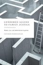 „GENDERED ACCESS TO FAMILY JUSTICE“ – Titel eines Buches. Graues Labyrinth mit Leiter suggeriert komplexe Wege.