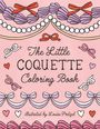 "The Little Coquette Coloring Book", illustriert von Louise Pretzel. Pastellfarbene Schleifen und Herzen auf rosa Hintergrund.