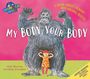 „My Body, Your Body“ in gelber Schrift. Illustration von Kindern und Tieren in bunten Kreisen.