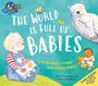"The World is Full of Babies" und "A Book About Human and Animal Babies" mit Illustration von Kindern und Tieren.