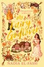Text: "Cover to be revealed", "My Fairy Godlover", "Nadia El-Fassi". Pinker Hintergrund mit kleinen weißen Sternen.
