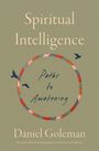 "Spiritual Intelligence: Paths to Awakening" oben, "Daniel Goleman" unten. Illustration: Buntes Kreisband mit zwei Vögeln.
