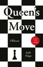 „Queen's Move“, „A Memoir“, „Cover to be revealed“, „Judit Polgar“. Schachbrettmuster mit Dame-Symbol.