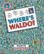 "Where's Waldo?" in großen Buchstaben, Martin Handford darunter. Bunte Menschenmenge, Waldo ist darin versteckt.