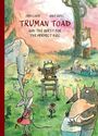 "Truman Toad and the Quest for the Perfect Hug" von Oren Lavie und Anke Kuhl. Eine fröhliche Illustration von Tieren beim Umarmen.