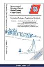 Text: "Department of Homeland Security United States Coast Guard Navigation Rules and Regulations Handbook." Illustration: Ein Schiff und ein Segelboot.