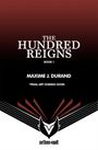 Text: "The Hundred Reigns", "Book 1", "Maxime J. Durand", "*Final Art Coming Soon", "aethon:vault". Oben rot, unten schwarz-weiß.