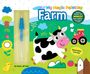 "My Magic Painting Farm. Fill with water to paint. Colors appear like magic then vanish. Electronics-free fun!" Illustration: Kuh, Traktor, Entenküken.