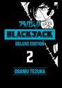 "DELUXE EDITION 2, OSAMU TEZUKA". Illustration eines nachdenklichen Charakters mit Narbe und Fliege. Schwarz-weiße Gestaltung.