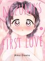 „NEZUMI'S FIRST LOVE“, „Riku Oseto“. Illustration eines Mädchens mit großen, glänzenden Augen und einem überraschten Ausdruck.