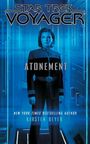 Oben steht "Star Trek Voyager", darunter "Atonement". Eine Figur in Uniform vor einem futuristischen, blauen Hintergrund.