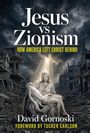 „Jesus vs Zionism: How America Left Christ Behind“; eine Pietà-Skulptur vor zerstörten Gebäuden mit dramatischem Himmel.