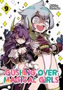 „Gushing Over Magical Girls“, Akihiro Ononaka. Zwei Figuren mit bunten Outfits und Hörnern, umgeben von leuchtenden Symbolen.