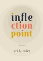 „inflection point“ in bunten Buchstaben, unten „poems“ und „ari b. cofer“. Dezenter Hintergrund in Beige.
