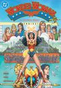 Text: "Wonder Woman by George Pérez Omnibus." Illustration von Wonder Woman in heldenhafter Pose, im Hintergrund antike Szenen.