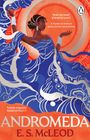 Text: "'Quietly stole my heart' JENNIFER SAINT", "ANDROMEDA", "E. S. McLEOD". 

Illustration: Frau in rotem Gewand, gemusterter Hintergrund.