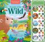 "Sounds of the Wild", Illustration mit bunten Dschungeltieren, Tastenfeld mit Bildern von Tieren und Natur.