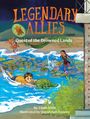 "Legendary Allies: Quest of the Drowned Lands." Ein Junge schwimmt mit einer Schildkröte. Zwei Kinder und ein Vogel am Rand.