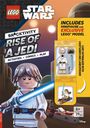 Text: "LEGO Star Wars. Rise of a Jedi. Includes Minifigure and Exclusive LEGO Model.” Illustration eines LEGO-Charakters.