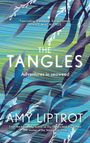 Text: "From the bestselling author of The Outrun. THE TANGLES AMY LIPTROT." Abstrakte blaue und grüne Linien.