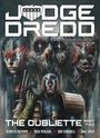 JUDGE DREDD Logo oben; "...a menagerie of the monstrous at every turn." Atmosphärische Illustration mit düsteren Figuren.