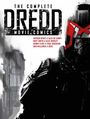 "The Complete Dredd Movie Comics" und Namen mehrerer Autoren. Illustration eines maskierten Charakters in Schwarz, Weiß und Rot.