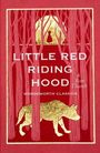 Text: "Little Red Riding Hood", "Wordsworth Classics". Illustration: Ein Wolf in roten Bäumen, oben Rotkäppchen im Kreis.