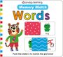 "Memory Match Words" und "Push the sliders to match the pictures!" Ein Cartoon-Tiger trägt ein grünes Shirt und rote Shorts.
