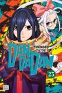 "Dandadan", Yukinobu Tatsu, zwei Manga-Figuren, eine mit dunklem Haar und ernstem Blick, die andere mit weißem Haar und Brille.