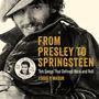 "From Presley to Springsteen: Ten Songs That Defined Rock and Roll" von Louis P. Masur. Ein schwarz-weißes Foto eines Mannes mit Mütze und Lederjacke, darauf ein Elvis Presley Button.