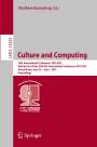 : Culture and Computing, Buch