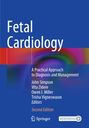 "Fetal Cardiology." Buntes abstraktes Kunstwerk, Springer-Logo unten, Autoren: John Simpson, Vita Zidere, Owen I. Miller.
