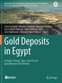 "Gold Deposits in Egypt" mit Untertitel zur Geologie. Oben Bild eines riesigen Steinbruchs, unten Logos von IEREK und Springer.