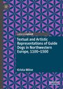 "Textual and Artistic Representations of Guide Dogs in Northwestern Europe, 1100-1500," Krista Milne. Geometrisches Muster in Lila und Blau.