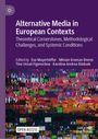 "Alternative Media in European Contexts" mit buntem, pixelartigem Hintergrund und Text "OPEN ACCESS", herausgegeben von mehreren Autoren.