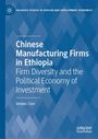 Text: "Chinese Manufacturing Firms in Ethiopia: Firm Diversity and the Political Economy of Investment" von Weiwei Chen.  
Blaues, geometrisches Muster.