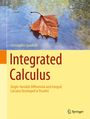 „Integrated Calculus“ in brauner Schrift auf gelbem Hintergrund, darüber ein braunes Blatt auf Wasser.