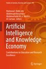 "Artificial Intelligence and Knowledge Economy" ist der Titel eines Buchcovers in Orange, mit Zahnrädern im Hintergrund.