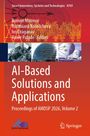 „AI-Based Solutions and Applications“ steht im Vordergrund, darunter Logos. Oben wissenschaftliche Illustrationen.