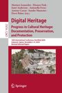Text: „Digital Heritage: Progress in Cultural Heritage: Documentation, Preservation, and Protection.” Bild: Luftaufnahme eines Gebäudekomplexes.