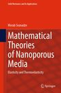 "Mathematical Theories of Nanoporous Media: Elasticity and Thermoelasticity" von Merab Svanadze, roter Hintergrund.