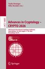 „Advances in Cryptology – CRYPTO 2026“, Konferenzdetails, LNCS 16805, Springer-Logo auf rotem Hintergrund.